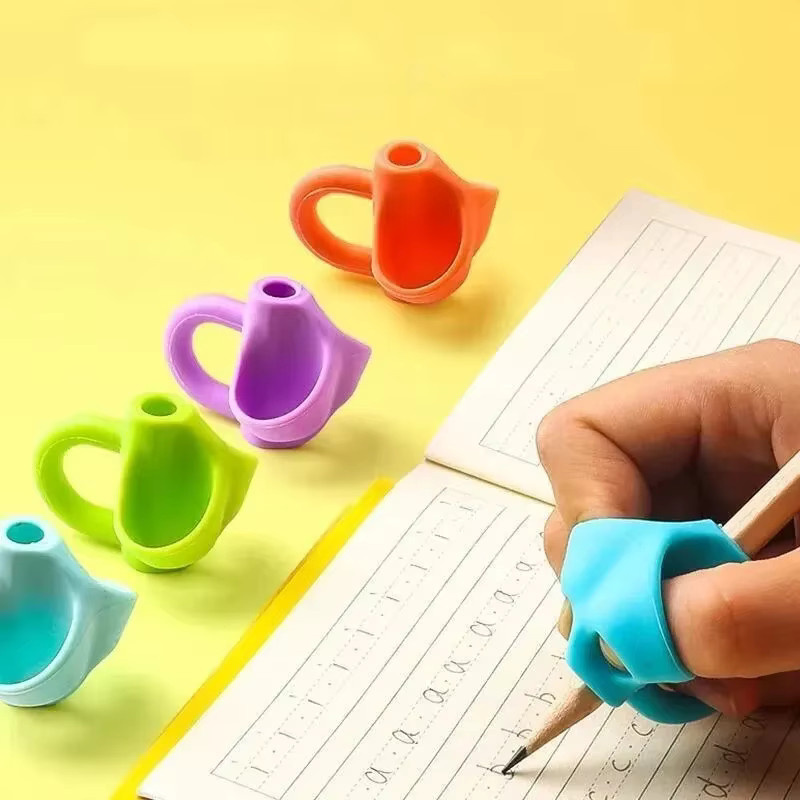 Drei-Finger-Stiftset aus Silikon in Multicolour zur Korrektur der Schreibhaltung für Kinder - Bild 2