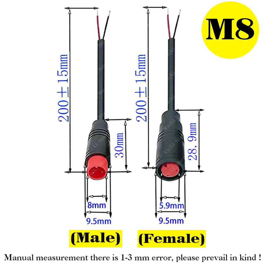 YuXi M8 Core Buchse-Stecker Set Wasserdichte Elektro-Ebike-Verbinder für Signalsensoren und Roller-Kabel - Bild 4