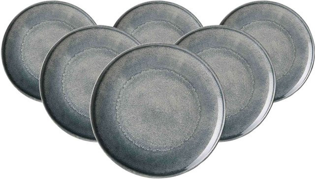 Ritzenhoff & Breker Speiseteller Grana aus Keramik, Grau, 6er Set, Durchmesser: 26 cm - Bild 1