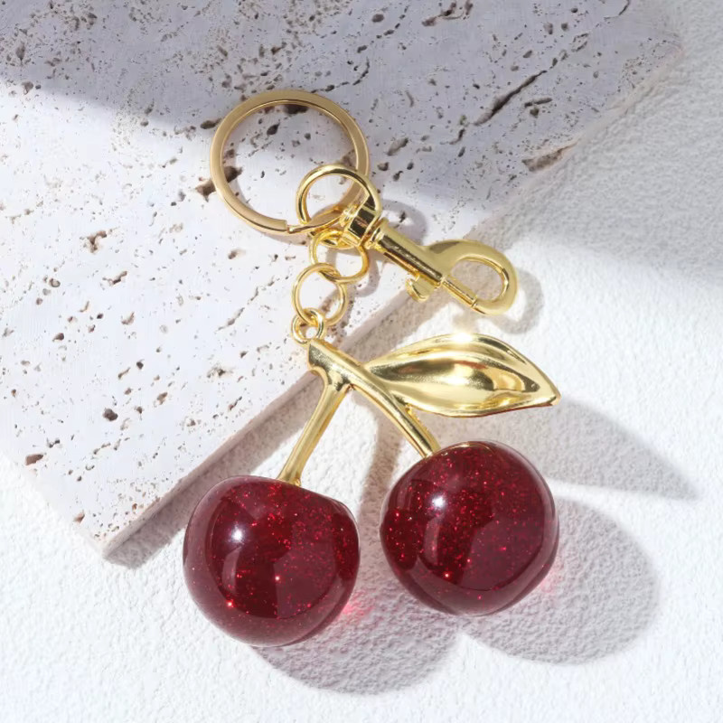 ZHIXUN Anhänger Rote Kirsche, Messing, Gold, Unisex - Bild 2