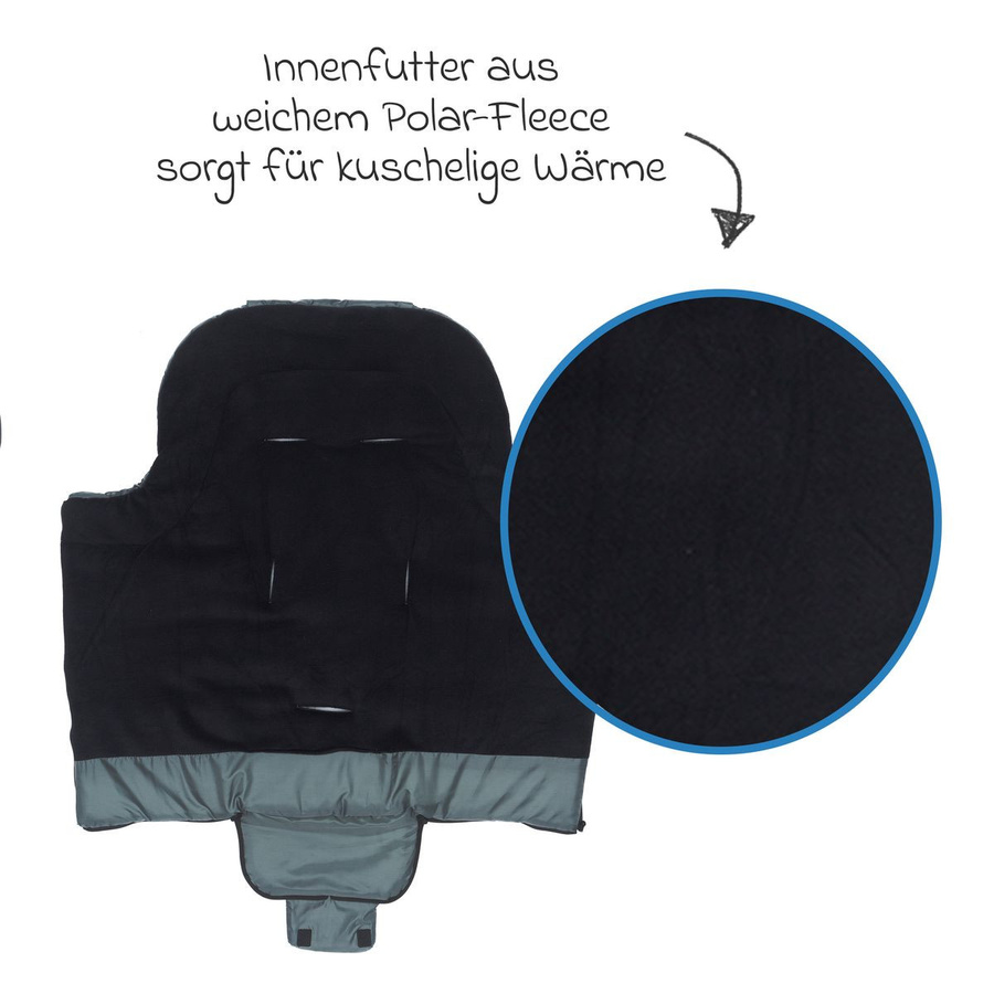 Fillikid Fleece-Fußsack Eco Big für Buggy, Sport- und Kinderwagen, Dunkelgrau - Bild 3