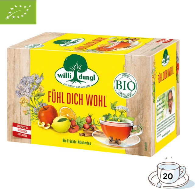 Willi Dungl Bio Tee Fühl Dich Wohl, Früchte-Kräutertee, 20 Teebeutel, 55g - Bild 1