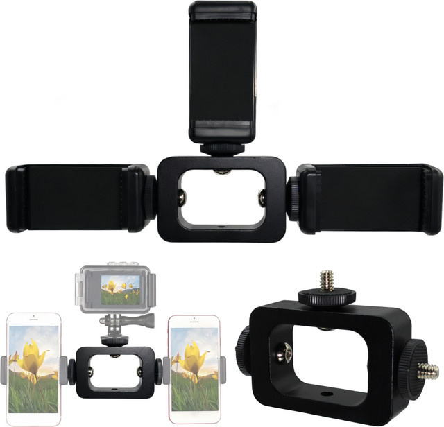GoPro 3-in-1 Halterung in Schwarz als Kopfhalterung, Blitzhalterung und Adapter für Live-Übertragungen und Selfie-Kameras - Bild 1