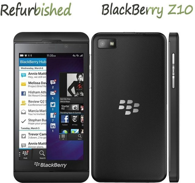 Blackberry Z10 Refurbished Smartphone Schwarz mit 16 GB ROM, 2 GB RAM, 4G LTE und 4,2 Zoll Display - Bild 1