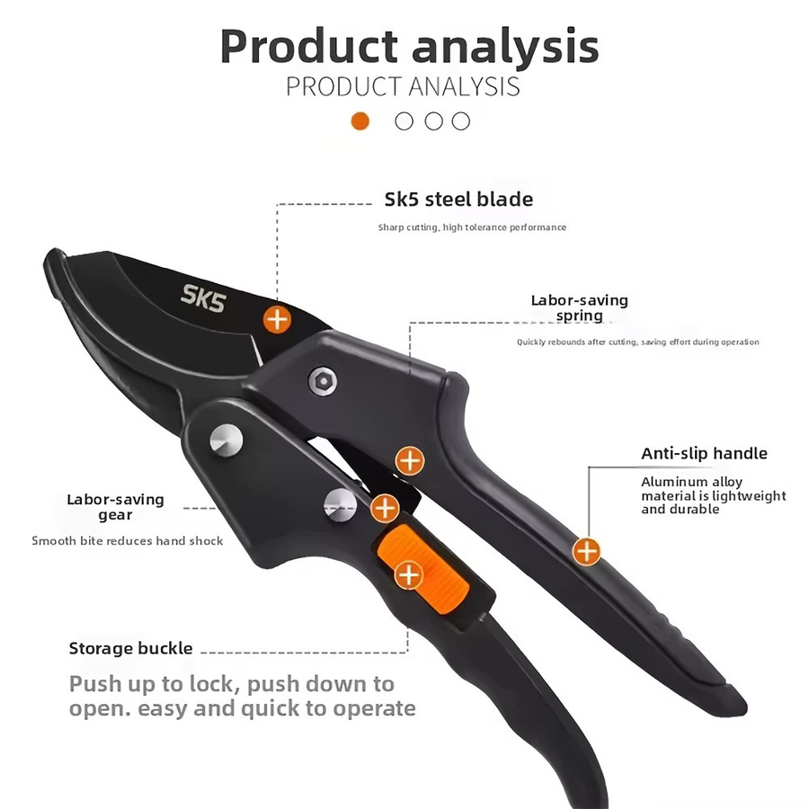 Newshark TOOL Gartenschere aus Edelstahl in Schwarz - Bild 4