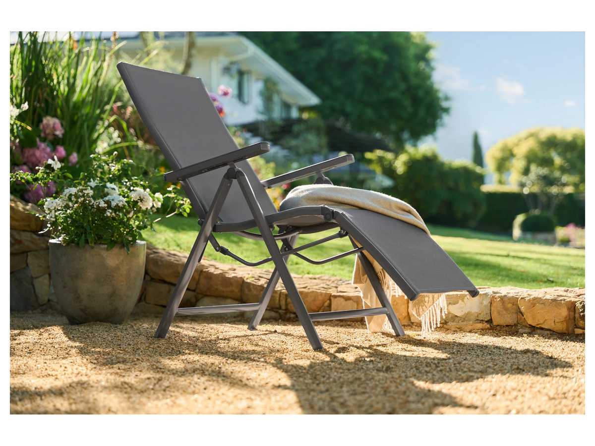 LIVARNO Alu-Relaxsessel Houston mit Textilene-Bezug in Anthrazit - Bild 2