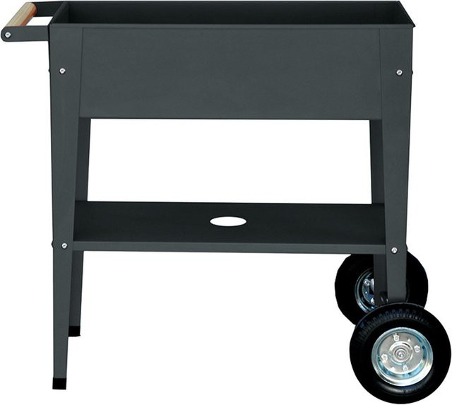 Hestera Metall Hochbeet Kräuterfabrik Urban in Anthrazit mit Abstellfläche, B: 75 cm, T: 35 cm, H: 80 cm - Bild 1