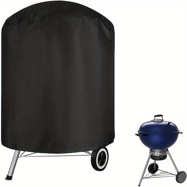 Wasserdichte Weber Holzkohlegrillabdeckung für 22-Zoll-Kessel und Smoker, Schwarz - Bild 1
