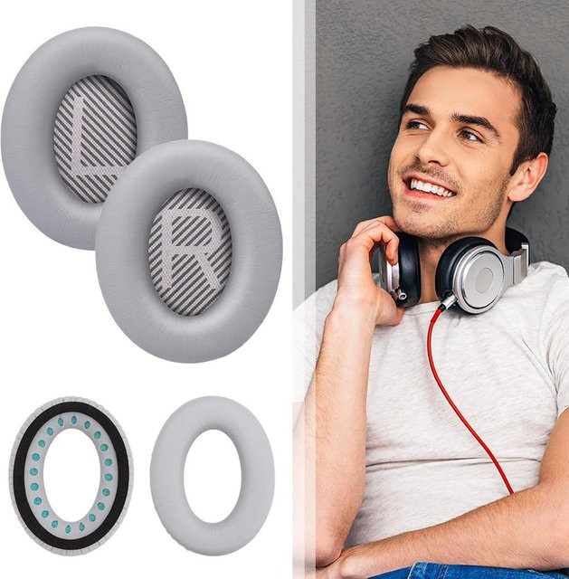 Bose Ersatz-Ohrpolster und Ohrmuschel-Abdeckungen für QC35 und QC35 II in Grau - Bild 1