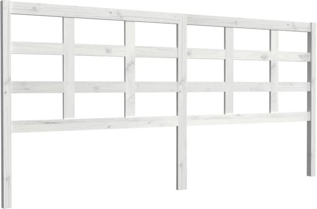 vidaXL Kopfteil aus Massivholz Kiefer in Weiß mit rustikaler Optik, B/H: 205,5 x 100 cm, Tiefe: 4 cm - Bild 1
