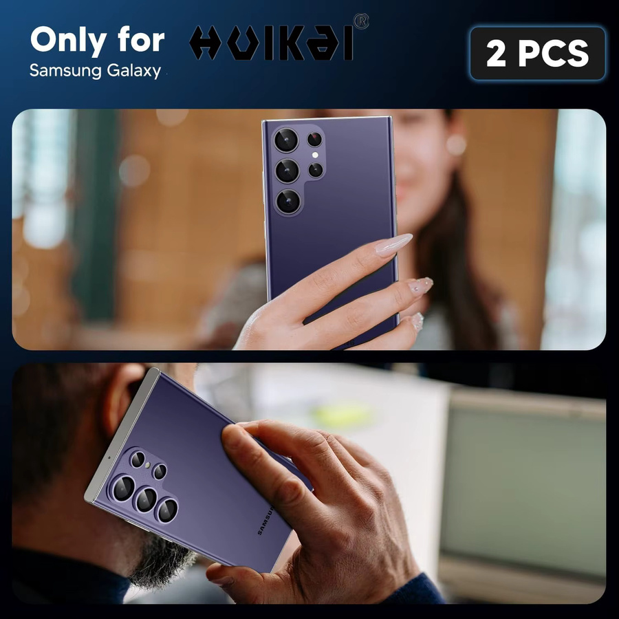 2 Stück Kameraobjektivschutz für Samsung Galaxy S26 Ultra S25 Plus S24 aus gehärtetem Glas mit Metallrahmen in Purple, Kratzfestes Kameraabdeckungs-Set - Bild 3