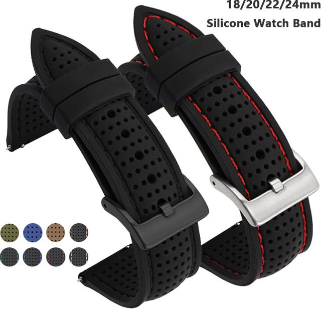 Uhrenarmband Silikon, Schwarz, Unisex - Bild 1