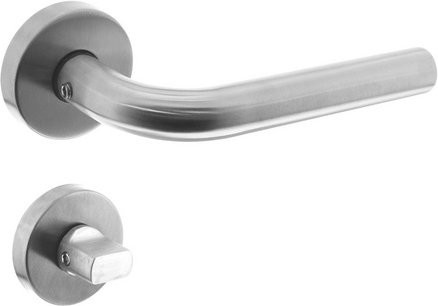 Intersteel Türdrücker WC mit 8 mm Stift in Edelstahloptik Silber, Durchmesser: 50 mm, Tiefe: 10 mm, Ausführung rechts - Bild 1
