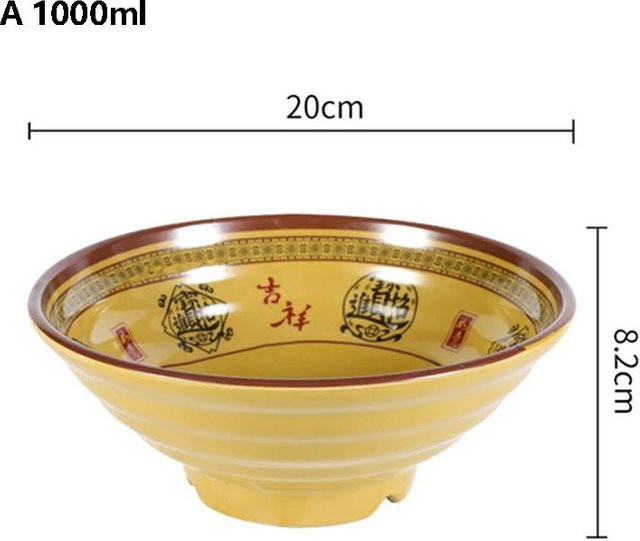Binchi Nudelschüssel für Instant Ramen und Reissuppe, Gelb, 1000 ml - Bild 1