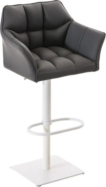 DELUKE Barhocker SIHAR, höhenverstellbarer Barstuhl aus Kunstleder in Grau, drehbar mit Lehne, B/T/H: 64 x 45 x 88 cm - Bild 1
