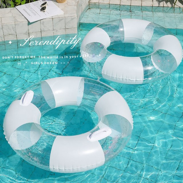 CatXaa Transparenter Schwimmring für Erwachsene, weiß, transparent - Bild 1
