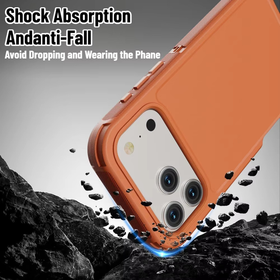 3in1 Heavy Duty stoßfeste OTT-Schutzhülle für iPhone 17 Air 16 15 14 13 12 11 Pro Max Plus mit Soft Bumper und Hard Cover in Schwarz oder Rot - Bild 3