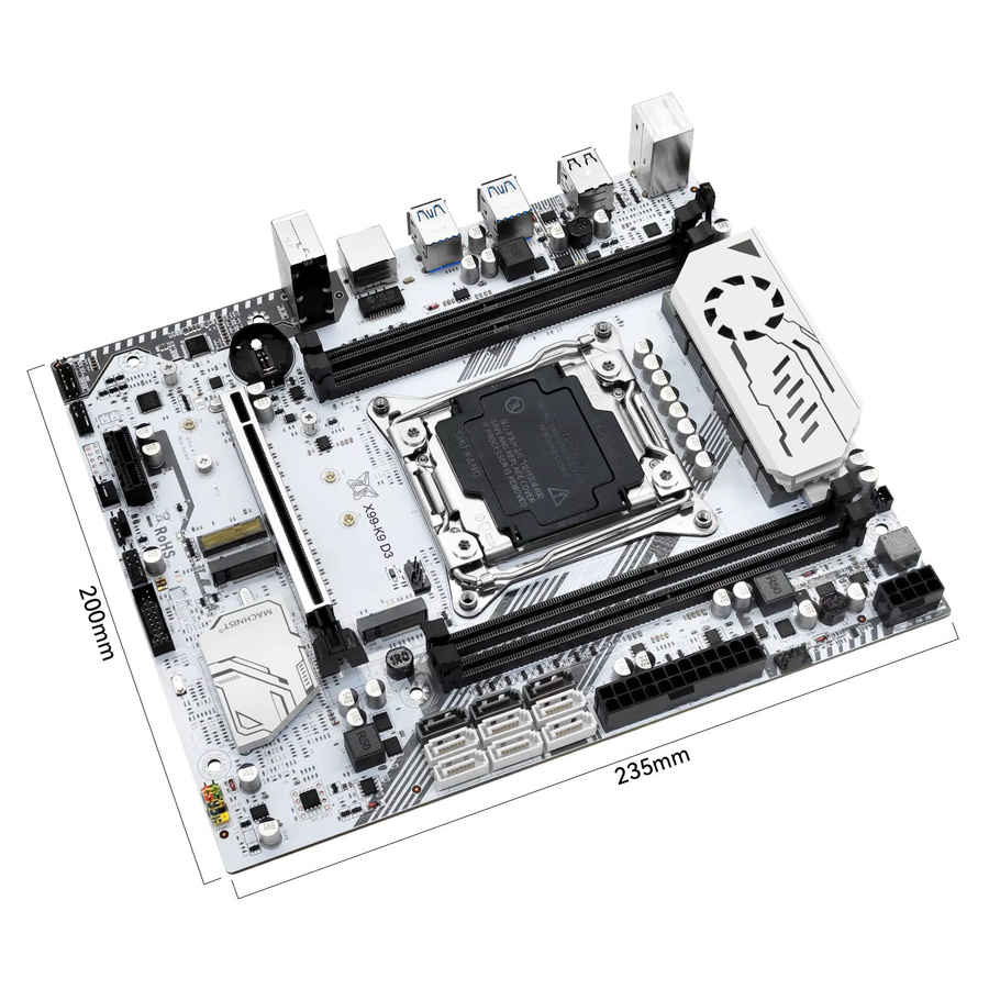 MACHINIST X99 Motherboard K9-D3 Micro-ATX mit Intel Xeon E5 2676 V3 Prozessor und 32 GB DDR3 1866 MHz RAM LGA 2011-3 - Bild 2