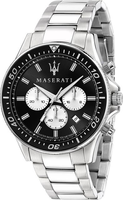 Maserati Chronograph, Quarz, Edelstahl, Schwarz, Herren - Bild 1