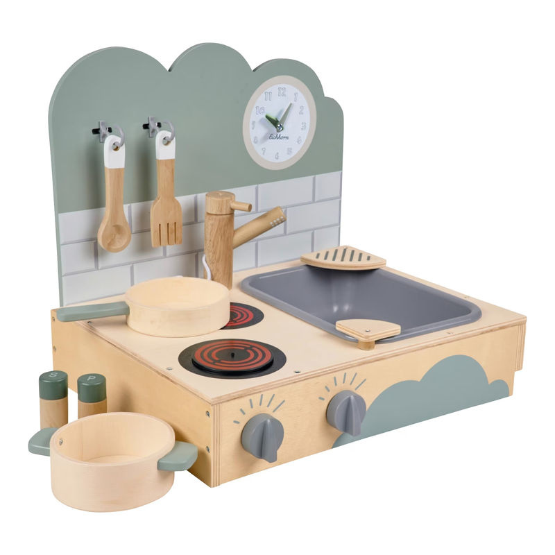 Eichhorn Kinderküche Tischküche aus Holz in Multicolour B/T/H: 40 x 31 x 36 cm - Bild 4