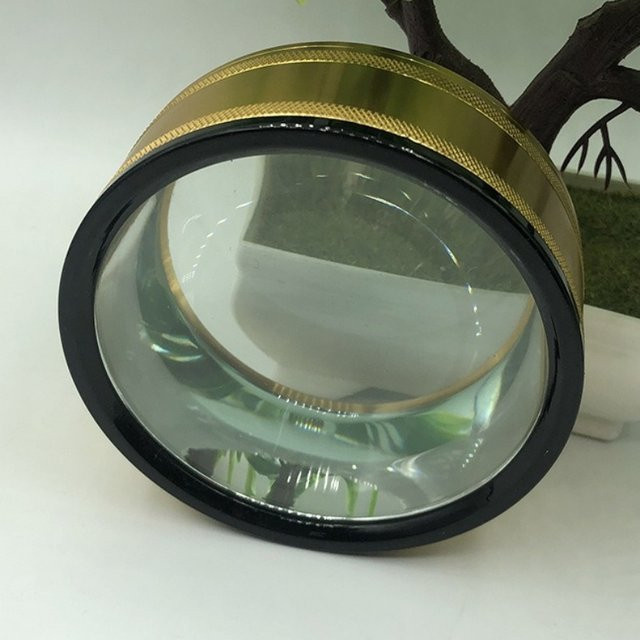 DUTRIEUX Desktop-Lupe als Briefbeschwerer mit Doppelglaslinse in Gold, 5 Stück (80 mm und 100 mm) zur Schmuckidentifikation sowie zum Lesen von Karten und Briefmarken - Bild 1