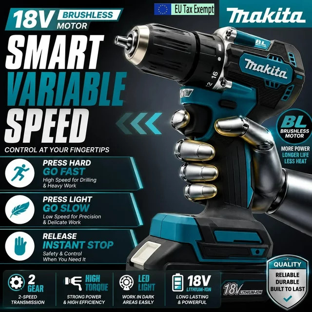 Makita DDF487 Akku-Bohrschrauber 18V Bürstenlos mit BL1860 6,0Ah Lithium-Akku - Bild 1
