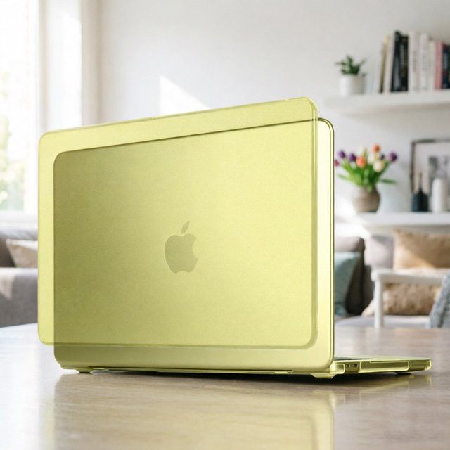 Mattierte Laptop-Hülle für Apple Macbook Neo 13 Modell A3404 Armor Case in Pink und Gelb - Bild 1