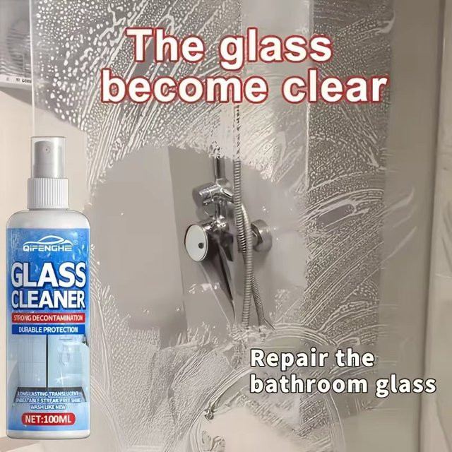 QIFENGHE Glasreiniger-Spray Weiß 100ml mit streifenfreier Formel für Fenster, Spiegel und Autowindschutzscheiben - Bild 1