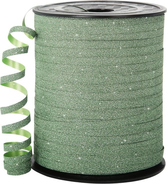 Grünes Glitzerband aus Kunststoff für Geschenkverpackungen und Bastelarbeiten, 250 Yards, mehrfarbig - Bild 1