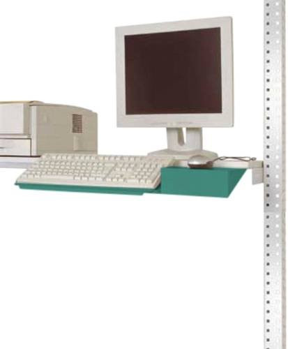 Manuflex Tastaturträger ZB3550.0001 für PACKPOOL mit Mausfläche in Graugrün aus Stahl - Bild 1