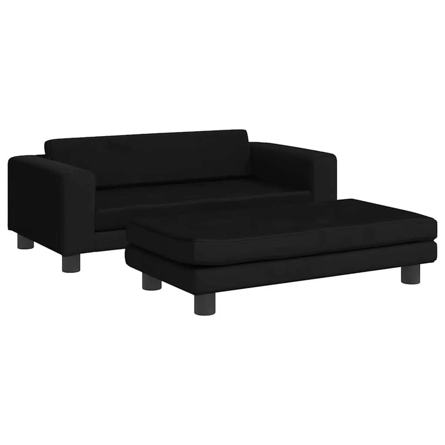 vidaXL Hundebett Sofa mit Verlängerung aus Samt in Schwarz B/T/H: 100 x 50 x 30 cm - Bild 2