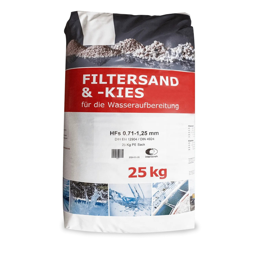 Wolff & Müller Galamio Filtersand für Sandfilteranlagen, Körnung 0,71 - 1,25 mm, 25 kg - Bild 2