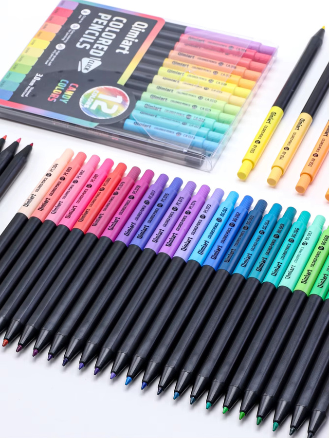 Languo Klick-Buntstifte mit 12 Farben, 3,0 mm Weichkernstifte auf Ölbasis zum Zeichnen und Skizzieren in Multicolour - Bild 4