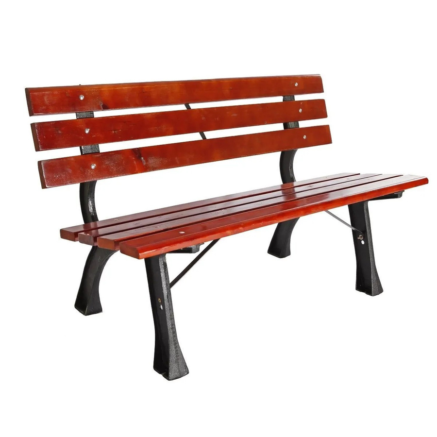 LEX Gartenbank aus Tannenholz und Metall in Braun B/H/T: 120 x 41 x 70 cm - Bild 2