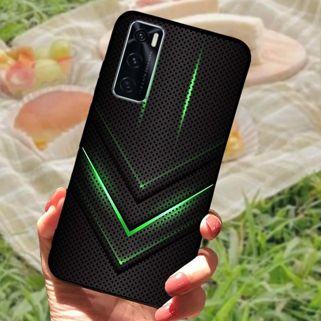 Silikon Schutzhülle mit Marmor-Design für Vivo V20 SE, Vivo V20 2021 und V2040 in Schwarz - Bild 1