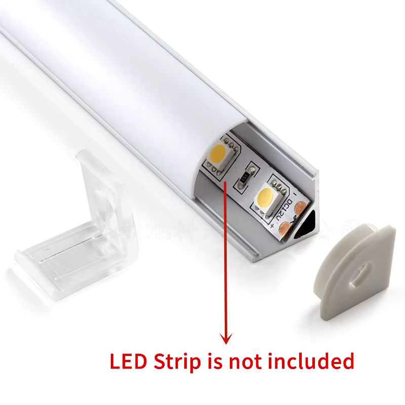 Khelse V-Typ Aluminium LED Profil mit transparenter Abdeckung für 5050 und 3528 LED Streifen, Länge: 0,5 m - Bild 5