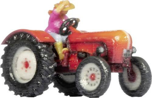 NOCH Porsche Traktor PKW Modell, rot, 1:160 - Bild 1
