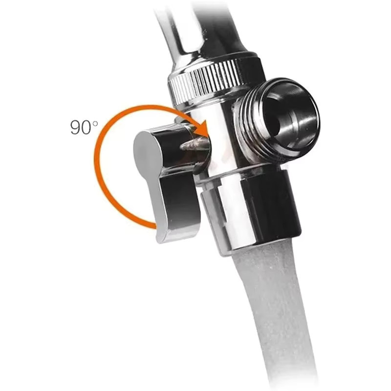 JJYY Wasserhahn-Umstellventil-Adapter in Chrom, Schalter-Adapter zum Anschluss von Waschmaschine, Dusch- und Gartenschlauch - Bild 3