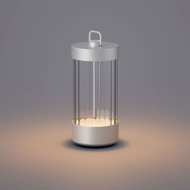 ELLE Decoration Marais LED-Akkuleuchte in Silber mit Glas und dimmbarer Touch-Funktion - Bild 1