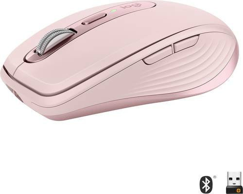 Logitech MX Anywhere 3 Kabellose Bluetooth Maus in Pink mit USB-C Anschluss und 1000 dpi - Bild 1