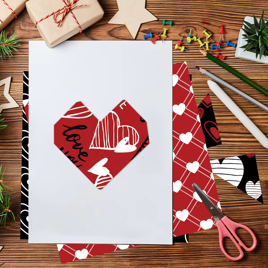 24 Stück romantisches Scrapbook-Papier für Valentinstag und DIY-Handwerk zum Dekorieren von Tagebuch und Scrapbooking - Bild 5