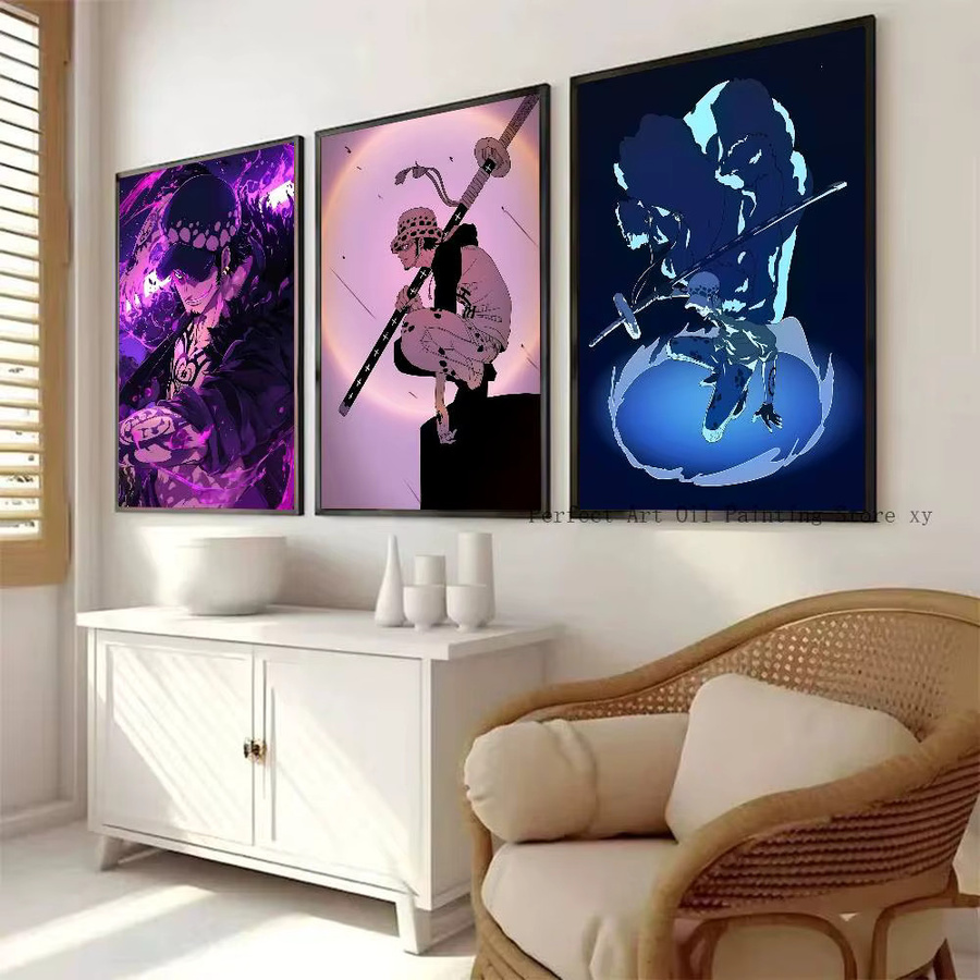Selbstklebendes One Piece Poster mit Trafalgar D. Water Law Illustration für deine Wanddekoration - Bild 2