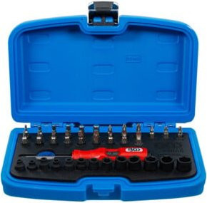 BGS Schlag-Schraubendreher-Satz mit Abtrieb Außenvierkant 6,3 mm (1/4 Zoll), 36-teilig, blau - Bild 1