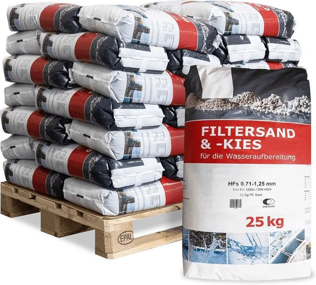 Galamio Filtersand für Sandfilteranlagen, Körnung 0,71 - 1,25 mm, 1000 kg Palette (40 x 25 kg) - Bild 1