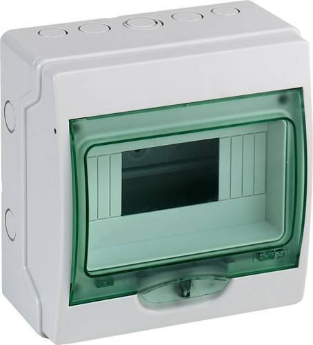 Schneider Electric Kleinverteiler 13443 zur Oberflächenmontage, 8 Teilungen, 1 Reihe, Weiß - Bild 1