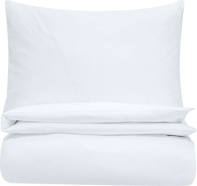 ERWIN M. Bettwäsche-Set Scalea aus Mako-Satin in Weiß, bestehend aus Bettbezug und Kissenbezug, Breite: 140 cm, Höhe: 200 cm, Breite: 70 cm, Höhe: 90 cm - Bild 1