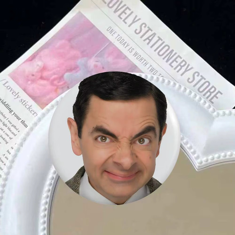 52TOYS Brosche, Mr. Bean T Abzeichen, Weißblech, Metall - Bild 3