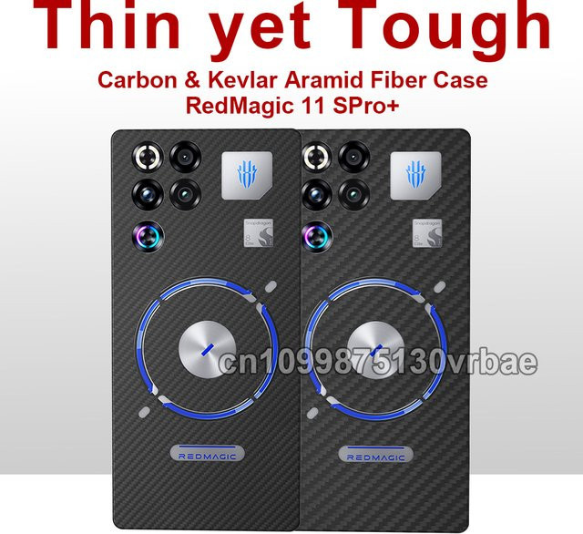 DIXSG Carbonfaser Handyhülle für Red Magic 11S Pro, 600D Aramidfaser-Gewebe, Schwarz - Bild 1