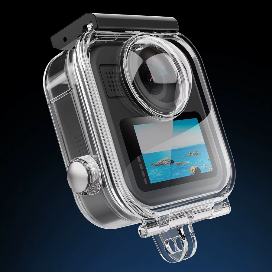 Wasserdichtes Gehäuse für GoPro Max 2, transparentes Unterwasser-Tauchgehäuse mit Anti-Drop-Schutz - Bild 3