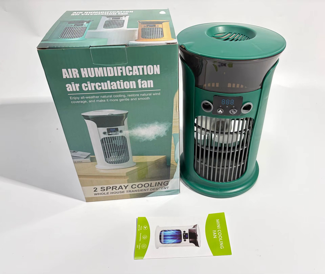 Houselin Mini Tragbare Klimaanlage und Luftbefeuchter mit USB-Anschluss und Nachtlampe in Grün und Weiß - Bild 6